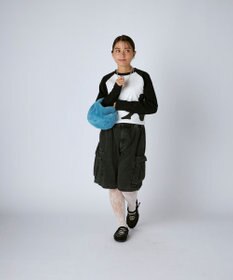 OP／FILA 【Kappa】ショート丈 シルエットロゴ ラグランロンT