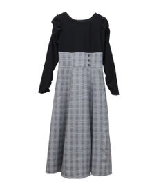 earth music&ecology リブカットソードッキングワンピース