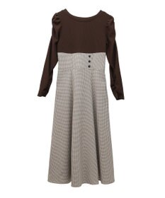 earth music&ecology リブカットソードッキングワンピース