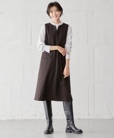 J.PRESS LADIES S 【洗える】ドビーストレッチ バンドカラー ブラウス