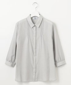 J.PRESS LADIES 【洗える】ウォッシャブルキュプラツイル ピンタック ブラウス