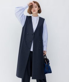 ウーステッドウールツイル ロング ジレ / 23区 | ファッション通販