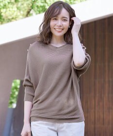 Tiaclasse 【洗える】肩ボタンドルマンニットトップス