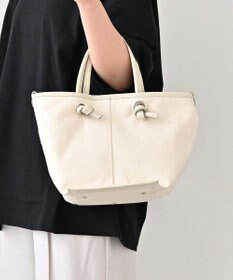 Hekhèr Le Style de Vie 【日本製 / 2WAY】コットンキャンバス×シュリンクレザー ノットハンドバッグ medium