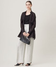 ICB L 【洗える】 PlaXシアーオーガンジー シャツ