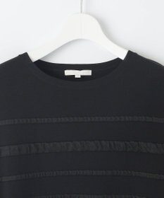 自由区 S 【接触冷感・UVカット・洗える】クレープストレッチボーダー ニット