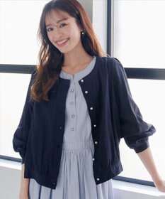 Tiaclasse L 【洗える】パールボタンシアーブルゾン
