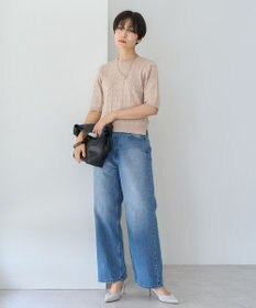 AMERICAN HOLIC ケーブル５分袖ニットプルオーバー