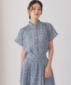 組曲 フラワーガーデンプリント ブラウス