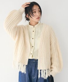 CRAFT STANDARD BOUTIQUE 洗える/フリンジニットカーディガン