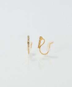 Phoebe 【痛くないシリーズ/金属アレルギー対応】ストレートビジューライトフィットイヤリング