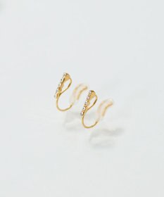 Phoebe 【痛くないシリーズ/金属アレルギー対応】ストレートビジューライトフィットイヤリング