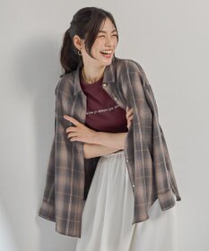 ANY L オンブレーチェックオーバーシャツ