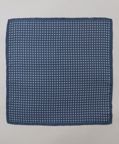 GOTAIRIKU 首にも巻ける【2WAY/日本製】シルク100% ポケットチーフ（チェック柄）