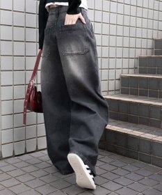 WEGO ヴィンテージウォッシュダブルニーバギーパンツ