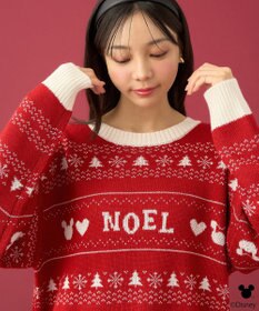 earth music&ecology Ｄｉｓｎｅｙ／ノルディック柄ニットプルオーバー