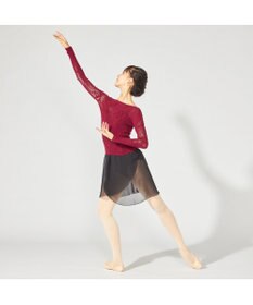 Chacott 【ノーソーイングニット】シアーローズニットトップ