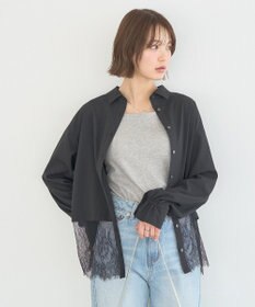 earth music&ecology 適ON レースヘムシャツ