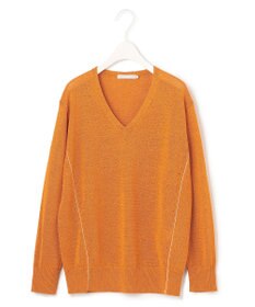 ICB 【WEB限定カラーあり・洗える】ペーパーブレンドシャインニット Vネックプルオーバー