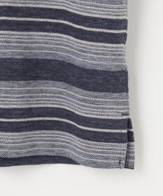 JOSEPH ABBOUD 【キングサイズ・吸水速乾】リネンマルチボーダー ポロシャツ