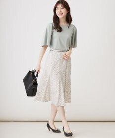 ANY SIS 【接触冷感・吸水速乾・UVケア】エアリードレープスムース フレア袖 ブラウス