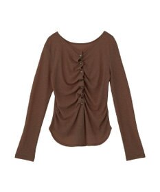 earth music&ecology 【予約】シアーワッフルタックボタントップス