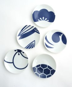 たち吉 【たち吉】藍吉祥皿〈５枚〉美濃焼