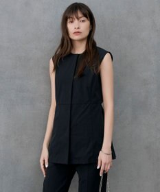 ICB L 【接触冷感・UVカット・撥水・洗える】 プルーフ4WAYタフタ ジレブラウス