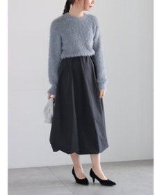 Te chichi シャギーヤーンロングスリーブニット