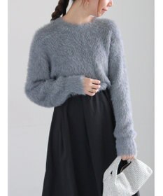 Te chichi シャギーヤーンロングスリーブニット