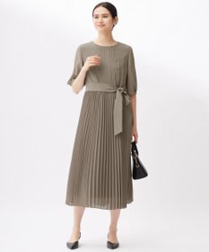 自由区 S 【洗える】シフォンプリーツ ワンピース