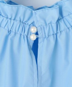 Feroux 【洗える】スタンドカラーフリルスリーブ ブラウス