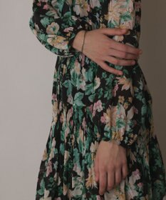 GRACE CONTINENTAL フラワープリントカフタンドレス