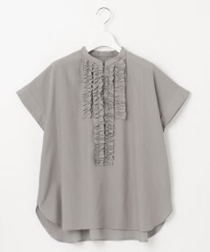 自由区 【洗える】ソフトリネンフリルディティール ブラウス