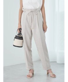 earth music&ecology リネンライクテーパードパンツ（ストライプ）