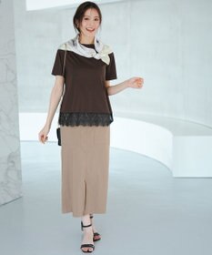 ANY SIS L 裾レース半袖Ｔシャツ
