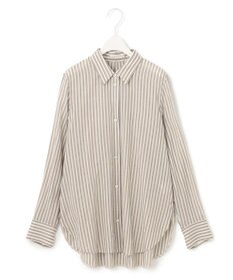 ICB L 【洗える】 キュプラローンストライプ シャツ