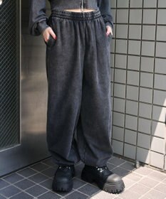 WEGO 【ウエストゴム】スウェットワイドパンツ