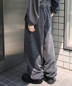 WEGO 【ウエストゴム】スウェットワイドパンツ