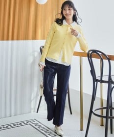 ANY SIS L センタープレスセミフレア デニム