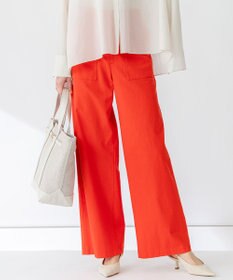 23区 【洗える】スラブツイルストレッチ ワイド パンツ