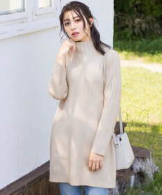 Tiaclasse L 【洗える】もっちり柔らかいハーフリブニットチュニック