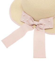 Maison de FLEUR 【手洗い可能】パールリボンスリットハット