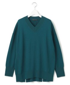 23区 【洗える】ウールミドルゲージ Vネック チュニック ニット