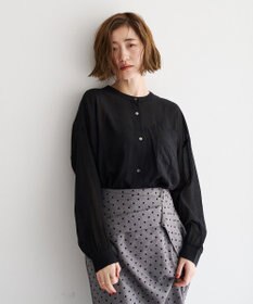 YECCA VECCA ドライタッチシアーバンドカラーシャツ