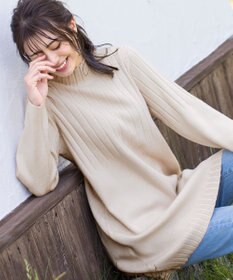 Tiaclasse L 【洗える】もっちり柔らかいハーフリブニットチュニック