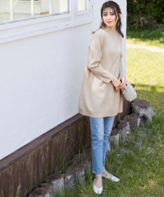 Tiaclasse L 【洗える】もっちり柔らかいハーフリブニットチュニック