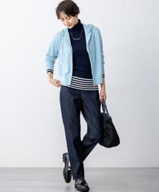 23区 L 【見上愛さん着用/VERY掲載/洗える】ウーステッドウール リブタートル ボーダー ニット