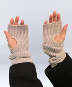 MOONBAT 【カシミヤ100%】リブニットアームウォーマー