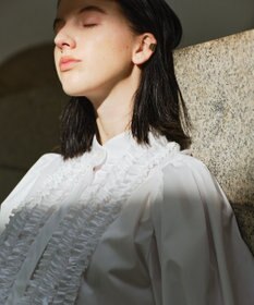 #Newans 【シワになりにくい/洗濯機可能】ロングフリルチュニック